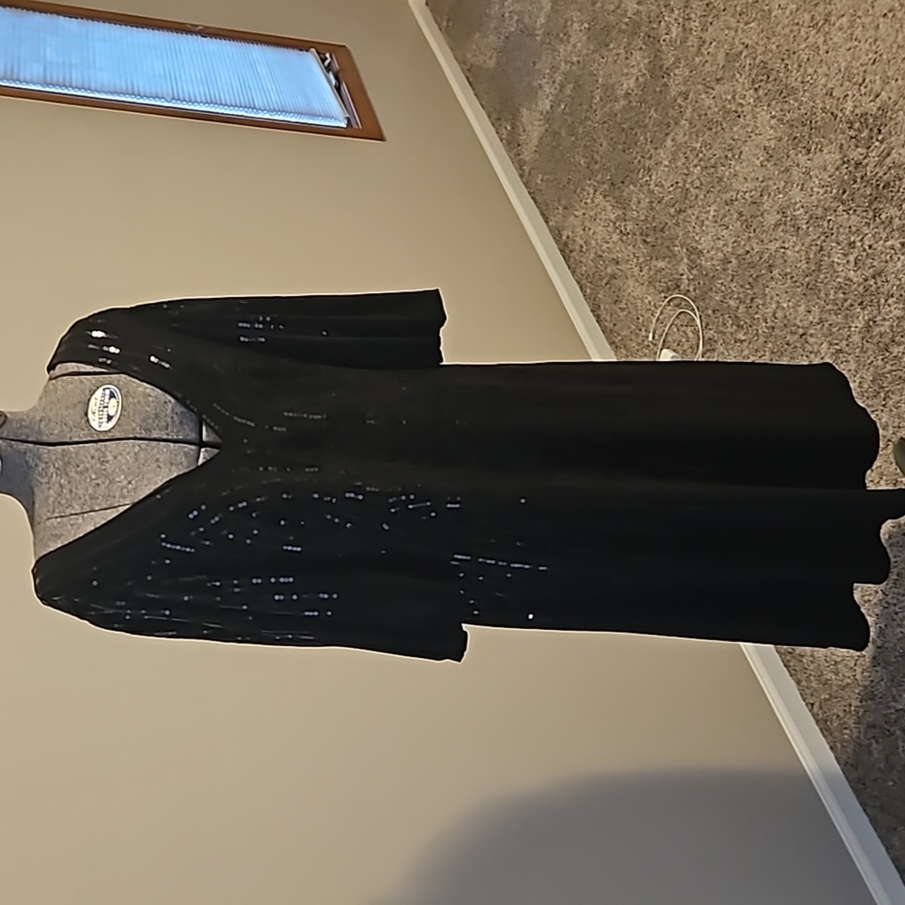 Black sequins midi dress